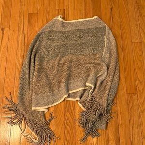 Colorblock Knit Poncho